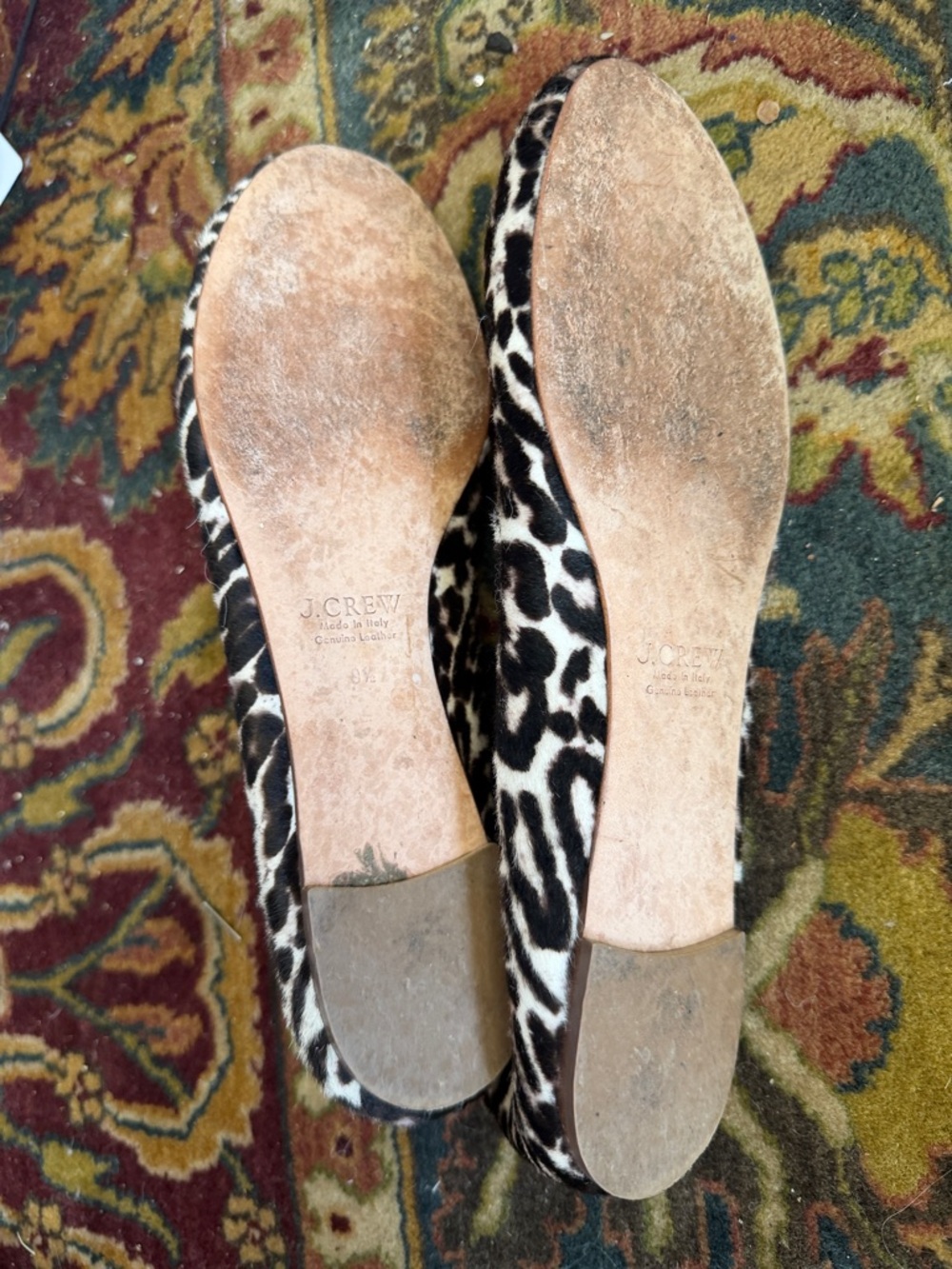 J. Crew Leopard Sophie calf hair Ballet Flats in Black and Cream neutral Chanel - Picture 2 of 3